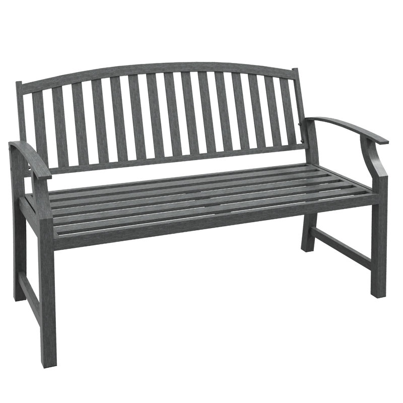 Banc de jardin vertical simple avec dossier Simple, Gris