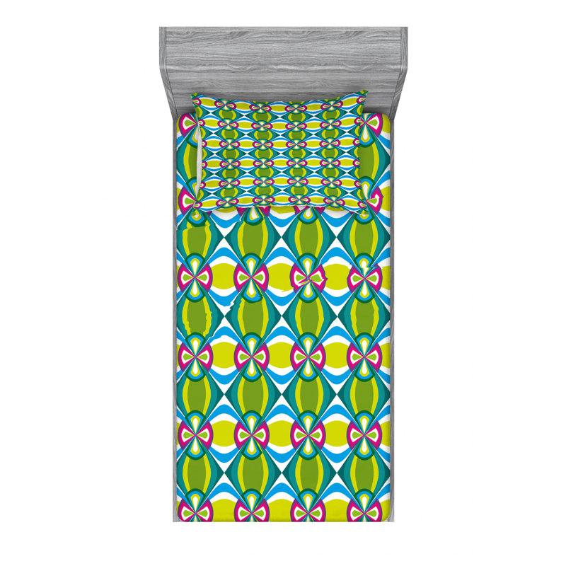Microfiber Floral Sheet Set, Twin XL Sheet Set with Fitted Sheet