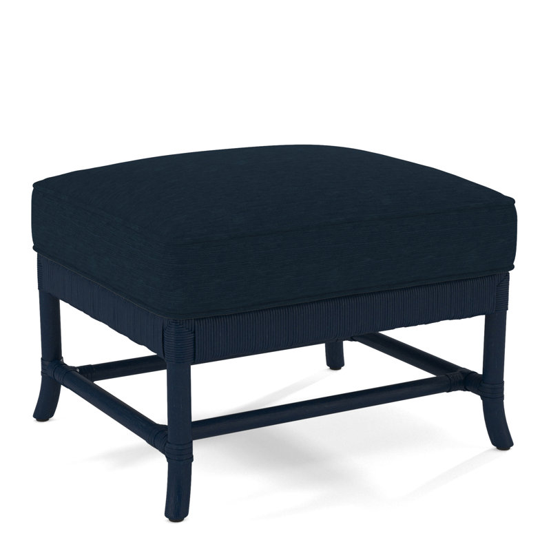 Lafayette Ottoman, Navy, White Performance Fabric; 0851-94