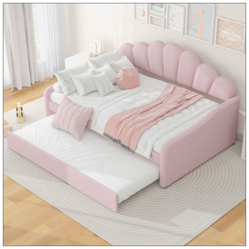 Bed with Trundle, Pink