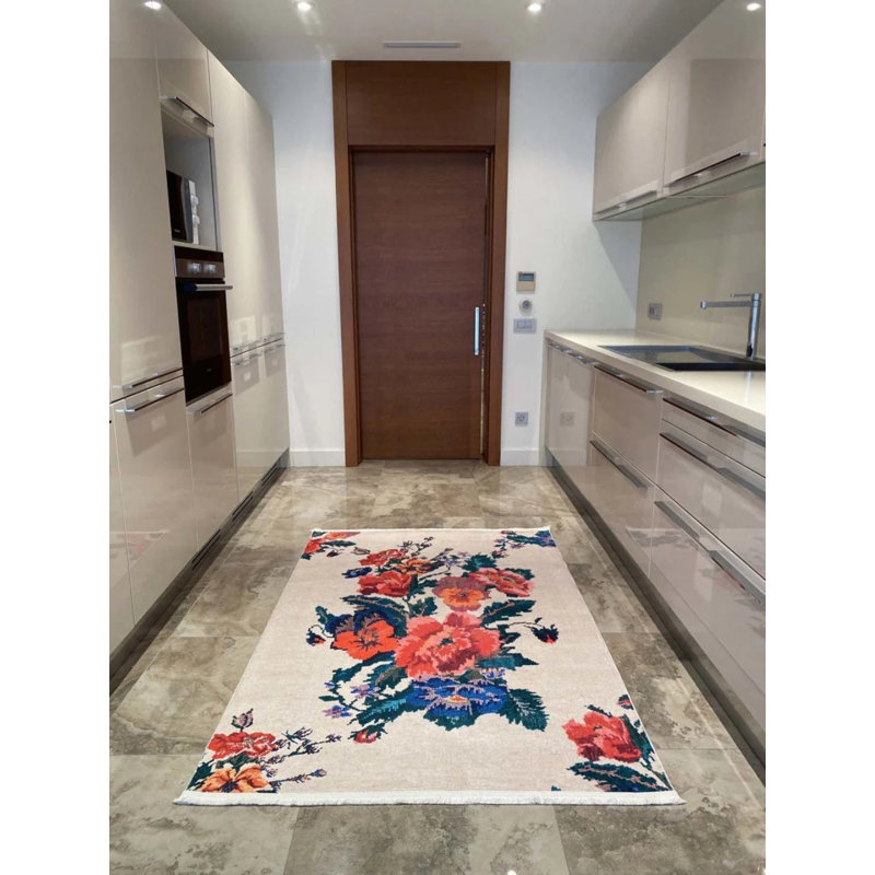 Tapis en coton Landree avec envers antidérapant, Rectangle 5 pi 11 po x 14 pi 9 po
