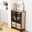 Unité de rangement à 4 portes en fer avec tablette réglable, détails en métal noir, pour les portes d'armoire sophistiquées et les pieds, un bon choix