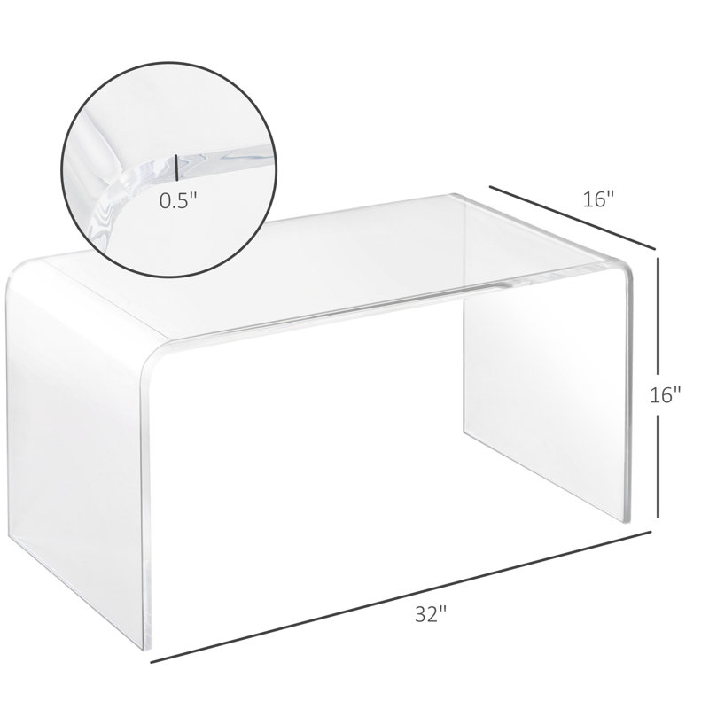 Coiffeuse en acrylique transparent 32 po - cascade de meuble-lavabo fonctionnel Un ajout élégant à votre salon