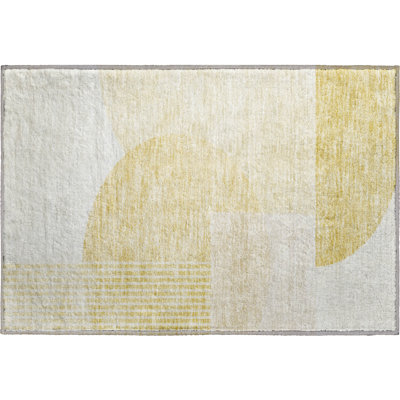 Premium Machine Washable Prisco Gold Rug