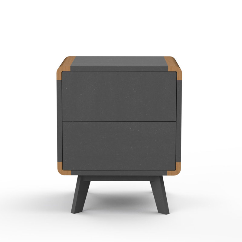 Foristell 45cm W Bedside Table, Grey, Grey