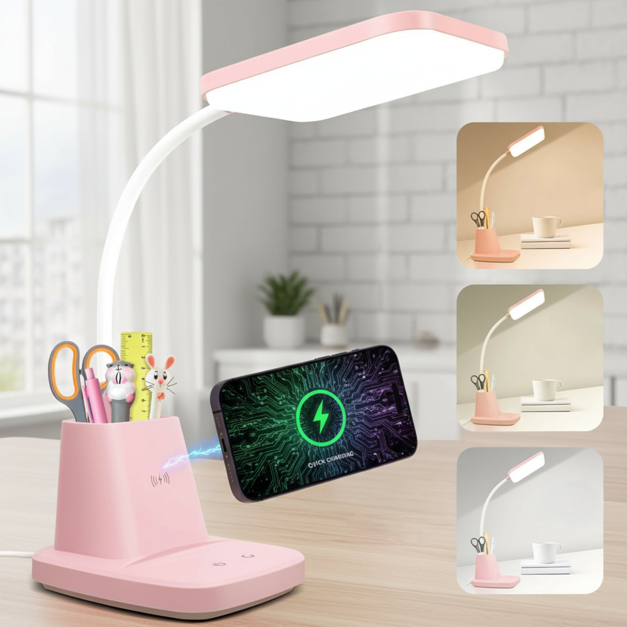 Latitude Run® 800 Lumens LED Desk Lamp With Flexible Gooseneck, Compact ...