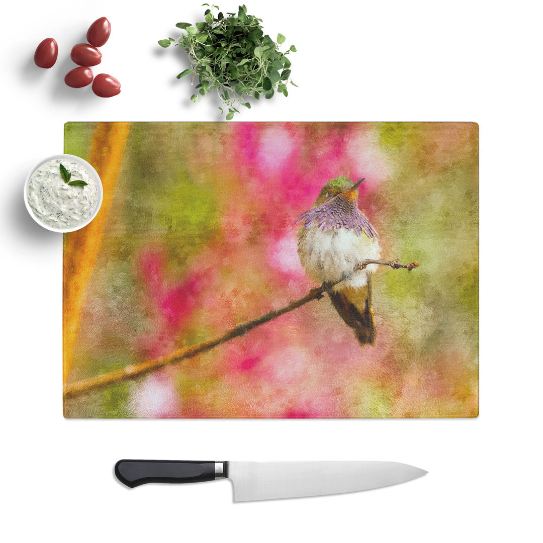 Tempered Glass Hummingbird Chopping Board