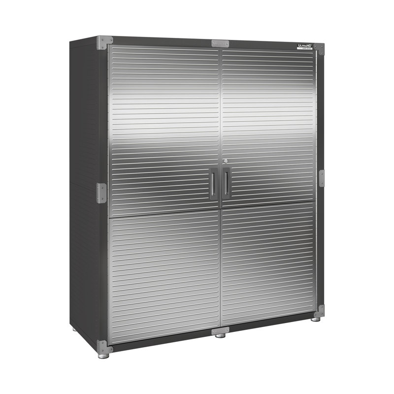 Seville Classics UltraHD 2 Piece Stainless Steel Storage System, 90.5" H x 60" W x 24" D, Graphite