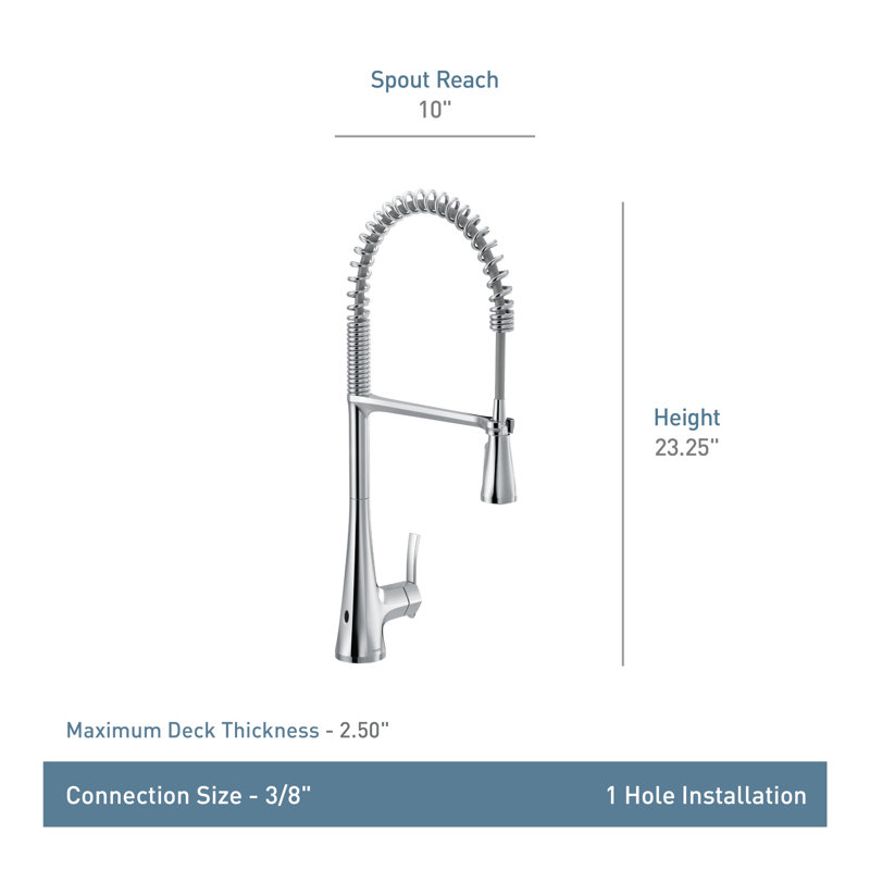 Robinet de cuisine Moen Sinema MotionSense Wave, Noir mat