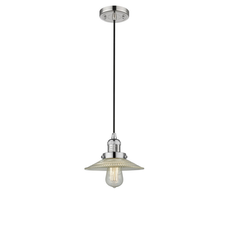Luminaire suspendu conique 1 lumière Miramontes, Nickel poli