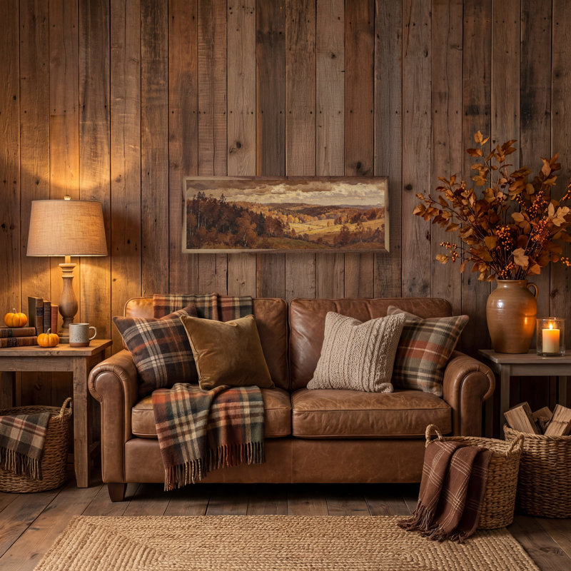 Au-dessus des bois d'automne, H 4 po x l 12 po