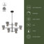 Sutton 36-in Black dimmable LED Chandelier-1946630250-1946630252