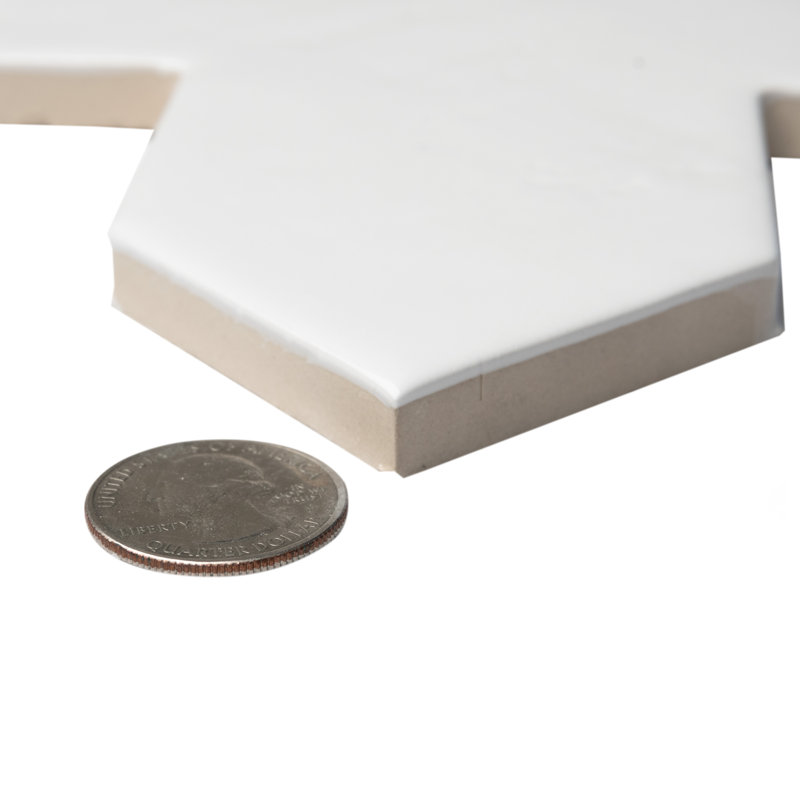 Argile Star with Cross 7 In. X 14 In. Porcelain Floor And Wall Tile Kit, Beige