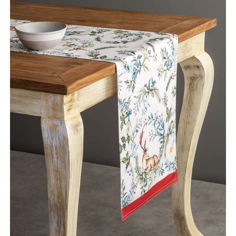 100% Cotton Christmas Table Runner, 72" x 14.5"