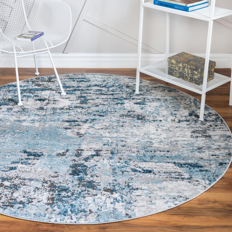 Abstract Indoor Rug, Round 5'3"