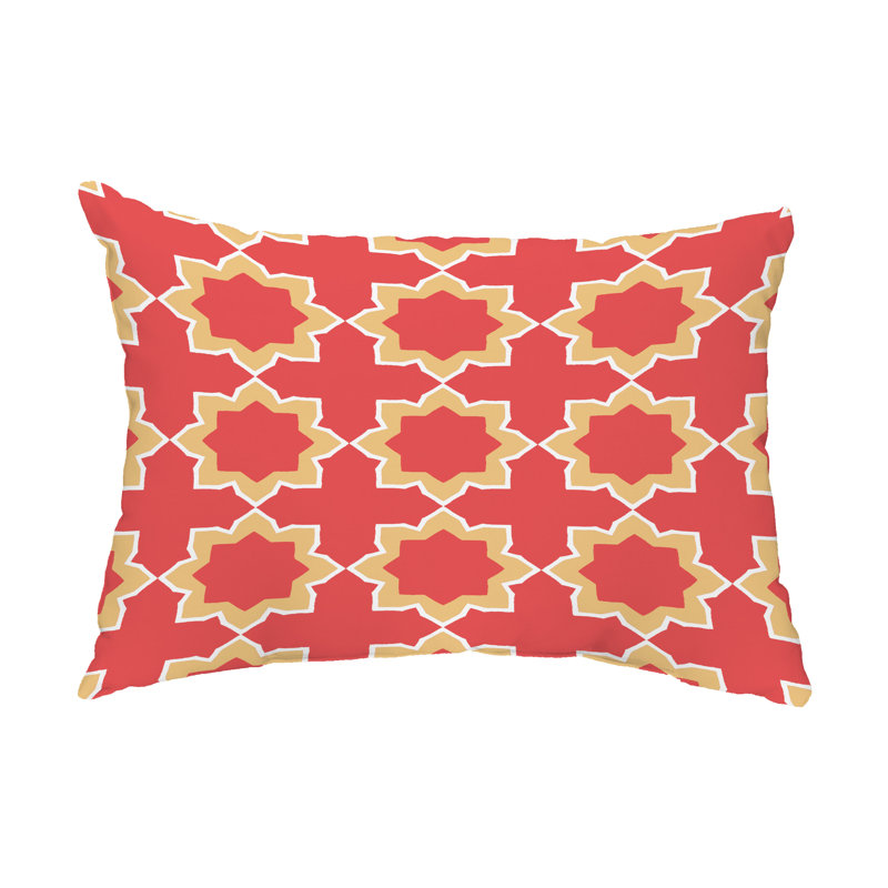 Housse et insert de coussin rectangulaire bohémien d'extérieur, Orange