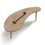 Table de salle à manger Burlywood en bois massif à pieds fins et fuselés de forme irrégulière-289489867