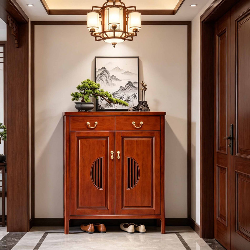 Nouvelle armoire à chaussures de grande capacité de style chinois, Brun