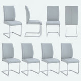 Luxury Arched Dining Chairs, Pu Upholstery With Metal Legs