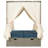 Multi-Position Recline Adjustable Outdoor Sun Lounger With Canopy & Removable Cushion For Patio, Garden & Poolside-1657673647