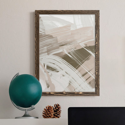 Toile encadrée de qualité supérieure Earthtone Swipe I - prête à être accrochée