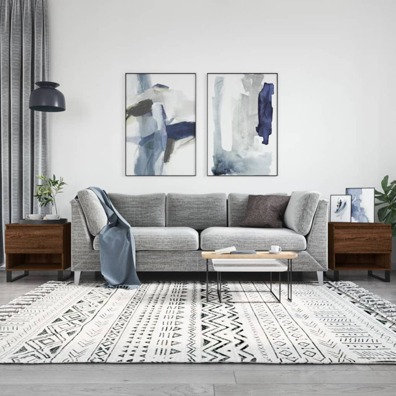 Sled Coffee Table with Storage, Brown Oak