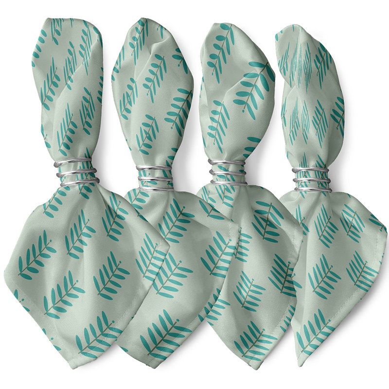 Ensemble de serviettes 4 pièces Arnaud, L 18 po x L 18 po, Vert, turquoise