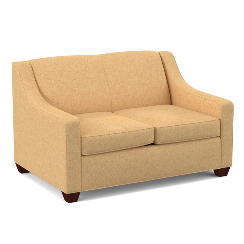 Phillips 52" Square Arm Loveseat with Reversible Cushions, Empire Mahogany, Dorset Camel