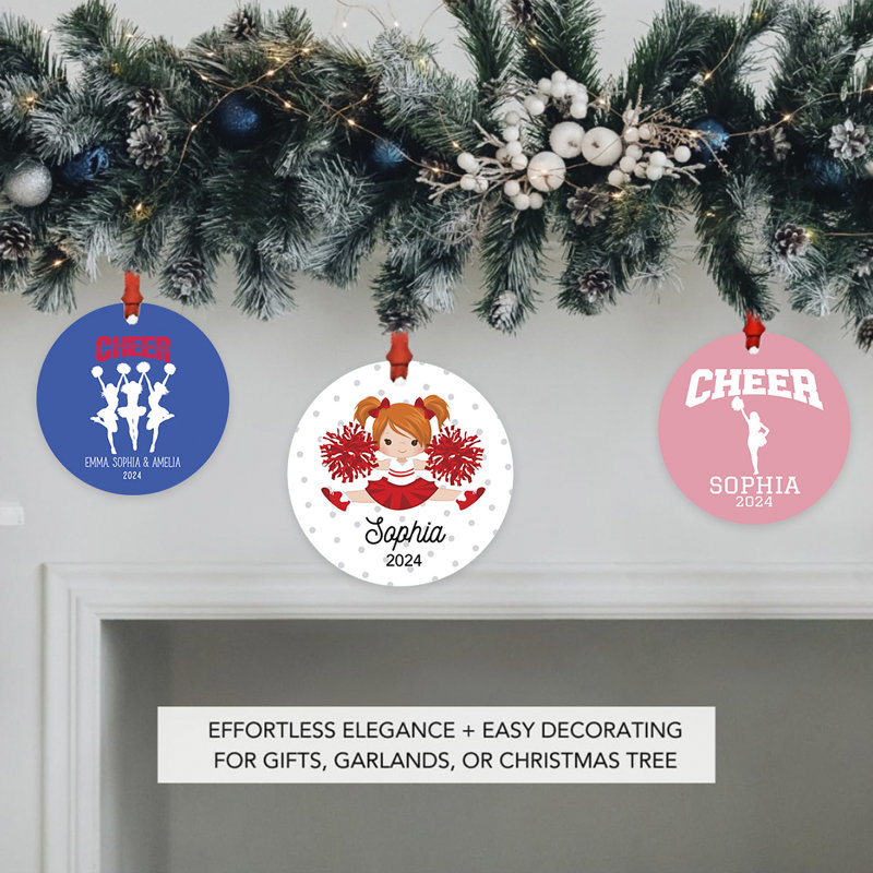 Ornement en métal rose, nom personnalisé, décoration d'arbre de Noël, Oui