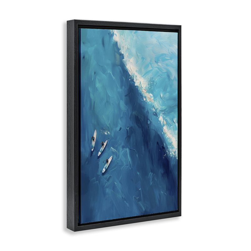Cadre flottant Surfers & Wave, vue par LSR Design Studio, Cadre flottant noir de jais, H 25 po x l 17 po