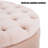 Minimalist Light Pink Round Solid Wood Storage Ottoman