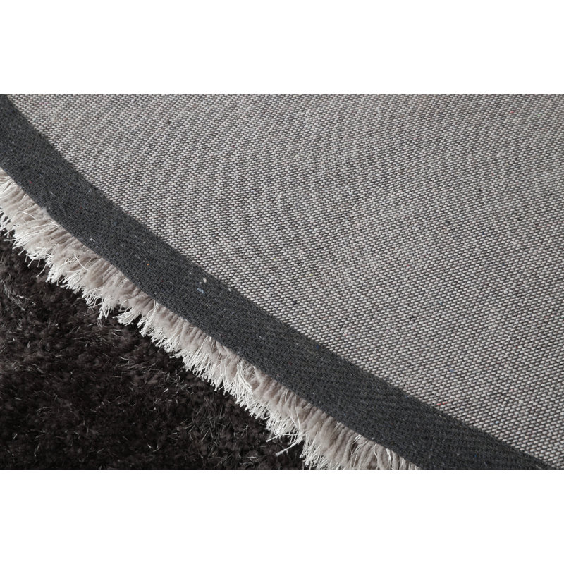 Tapis abstrait gris / jaune Thionville, Rond 7 pi