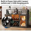 Bar avec prises de courant, lumières à DEL et porte-verre, armoire de rangement-975860473