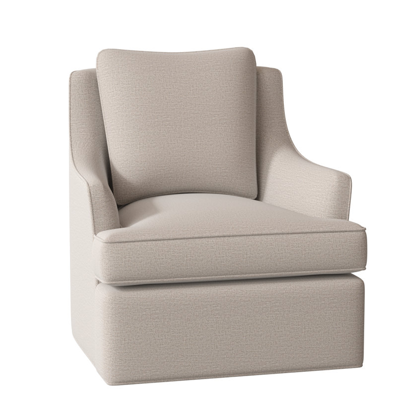 Bradley Sunbrella® Boucle Swivel Armchair, Elise Linen
