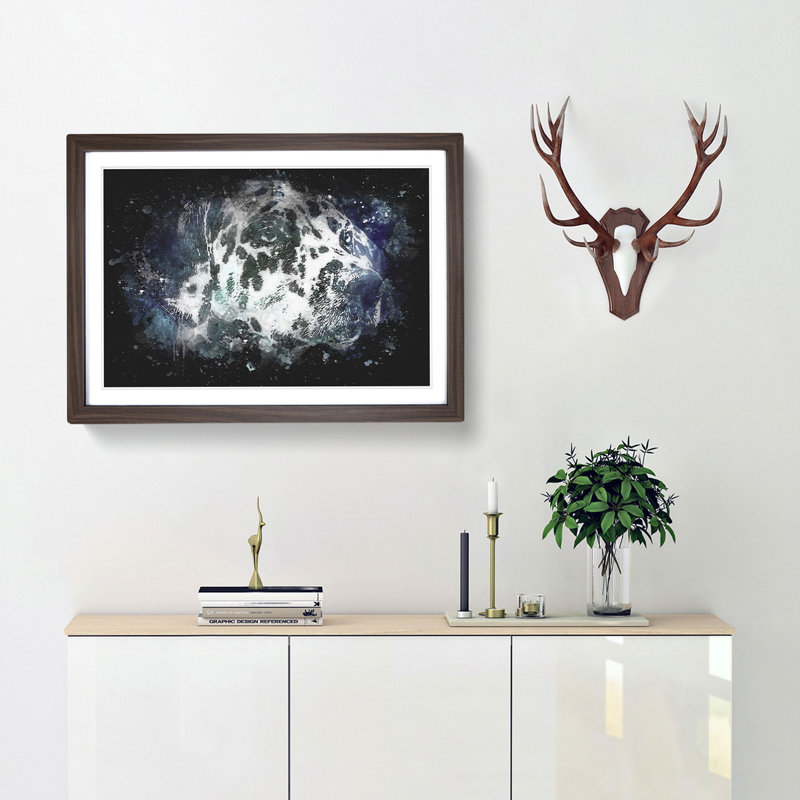 Dalmatian Dog in the Blue - Framed Print, 33cm H x 45cm W x 2cm D, Walnut Framed
