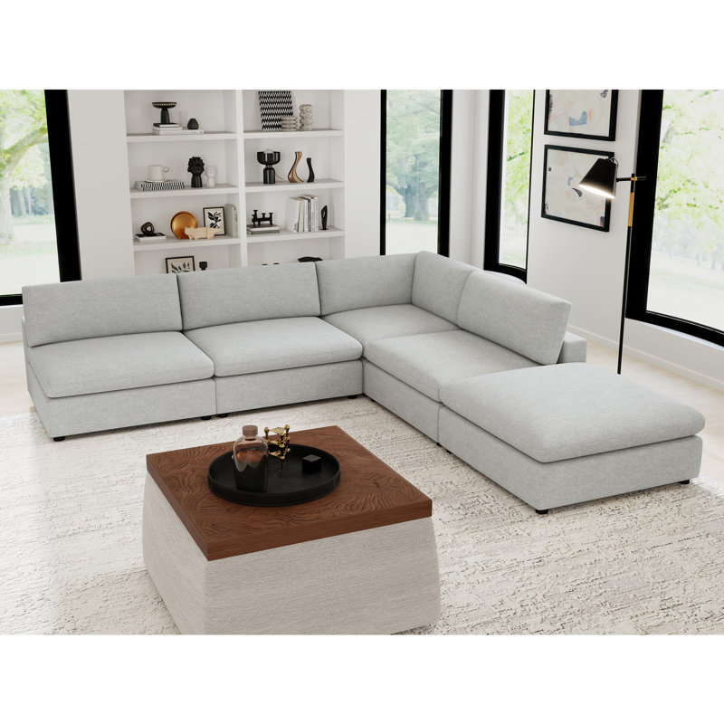 Canapé modulaire 5 pièces avec repose-pieds Minimalist