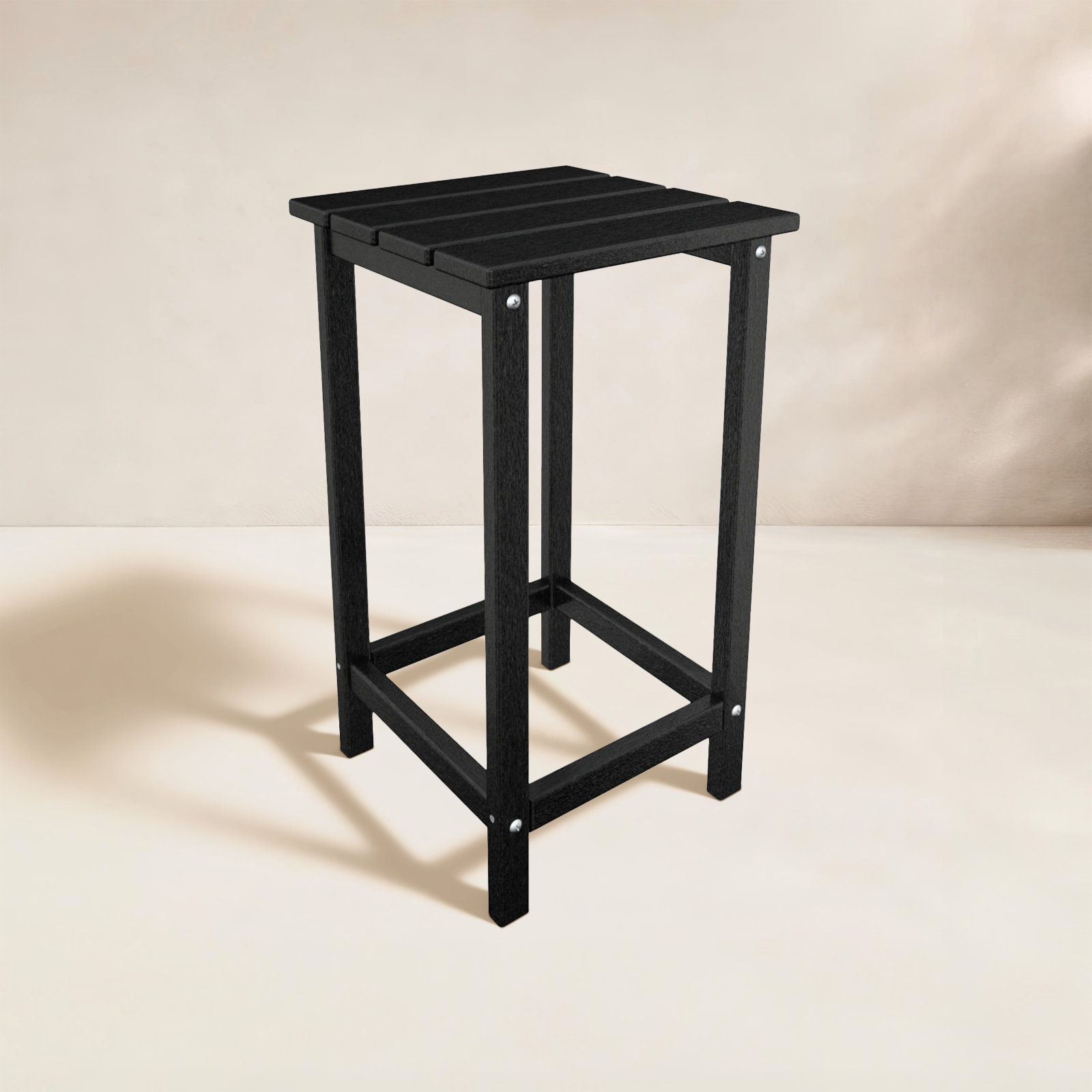 POLYWOOD® Long Island 15" Patio Side Table, Black