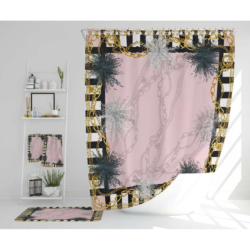 Ninel Polyester Shower Curtain Set