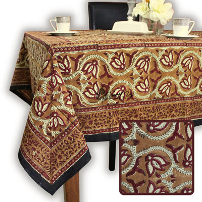 Cotton Floral Tablecloth Rectangle