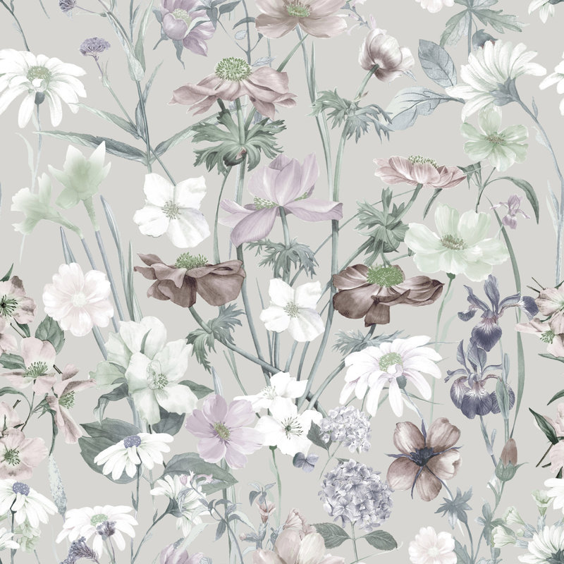 Peel & Stick Floral Wall Mural, 8.33" W x 8.33" L