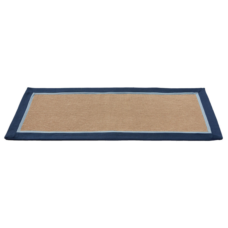 Bayside Jute Rug, Navy Blue/Natural, 22" W x 54" L
