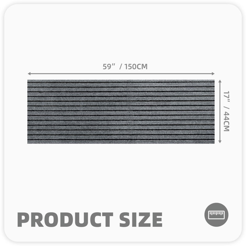 Tapis de cuisine Danyielle, Tapis de couloir 1 pi 5 po x 4 pi 11 po, Gris foncé