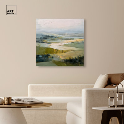 Rolling Green I Canvas Print Landscape Wall Decor by Art Remedy, Gallery Wrapped, 40 x 40