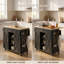 Îlot de cuisine l 50 po avec comptoir rabattable, armoire de rangement roulante noire avec roues verrouillables-627955119