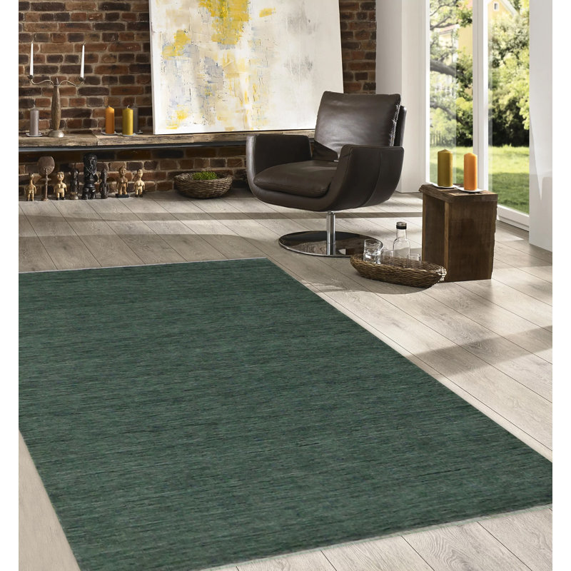 Brycen Solid Colour Wool Hand Woven Area Rug, Rectangle 160 x 230cm