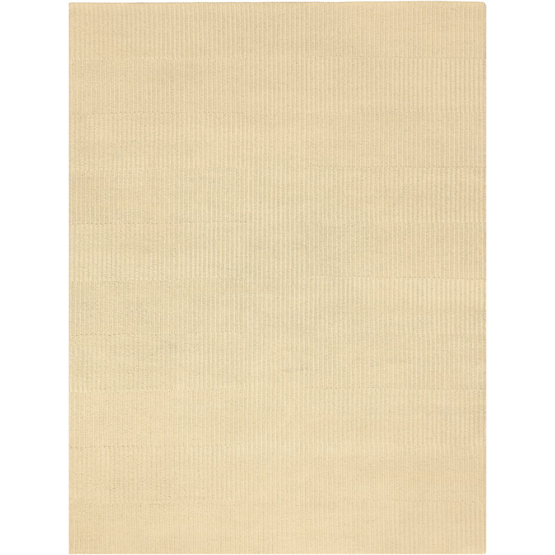 Tapis rectangulaire en laine noué à la main de couleur poudre, Rectangle de 10 pi x 14 pi
