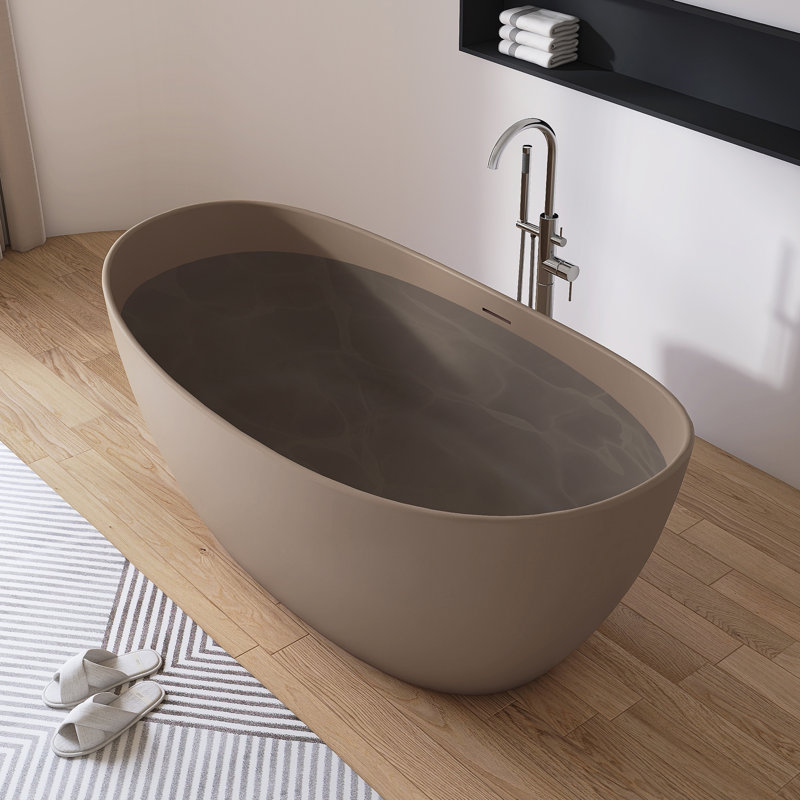 Baignoire de trempage autoportante 65 po. X 34 po., Gris, café