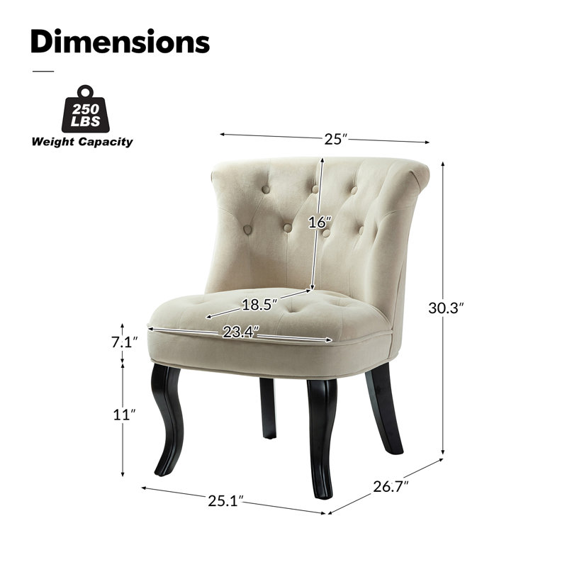 Chaise d'appoint rembourrée à oreilles Grenier, Velours havane