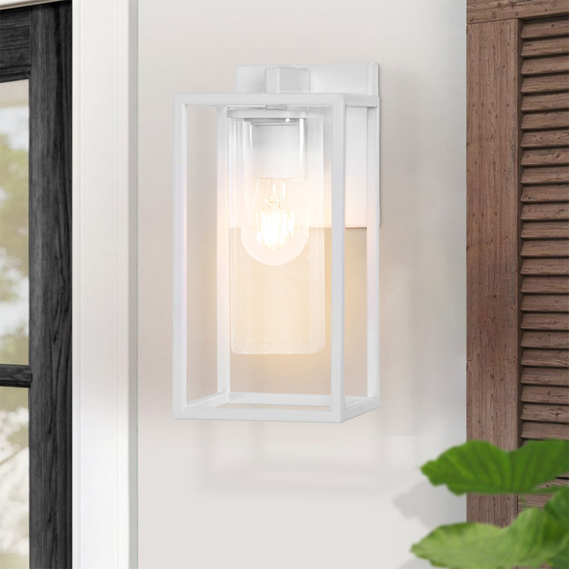 Lanterne murale d'extérieur 1 lumière Tiernan, H 12,15 po x l 5,75 po x P 8,05 po, Blanc