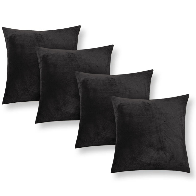 Square Scatter Cushion Cushion Cover, Black